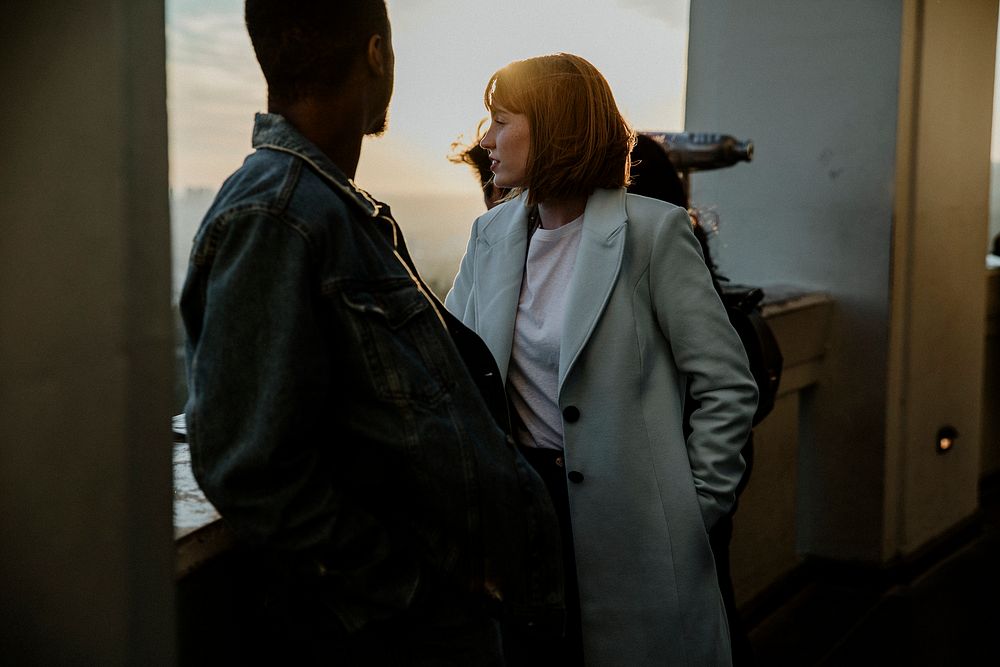 Couple dating at the Griffith Observatory in Los Angeles, USA