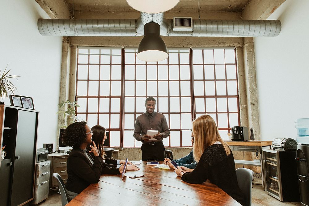 Businesspeople working in a meeting room