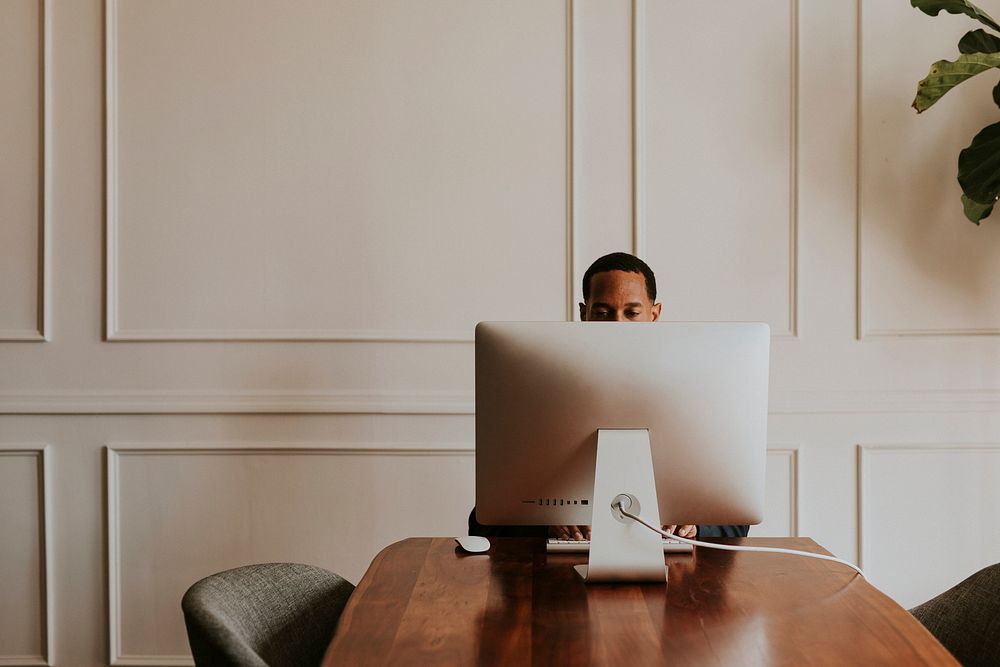 Businessman using a computer in the office