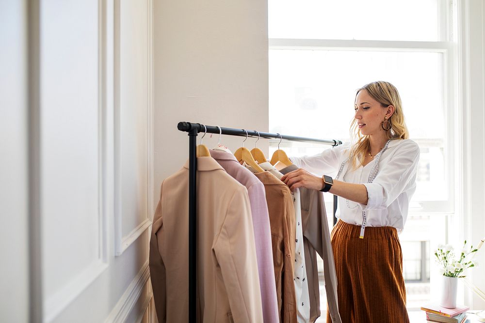 Young female designer in a boutique