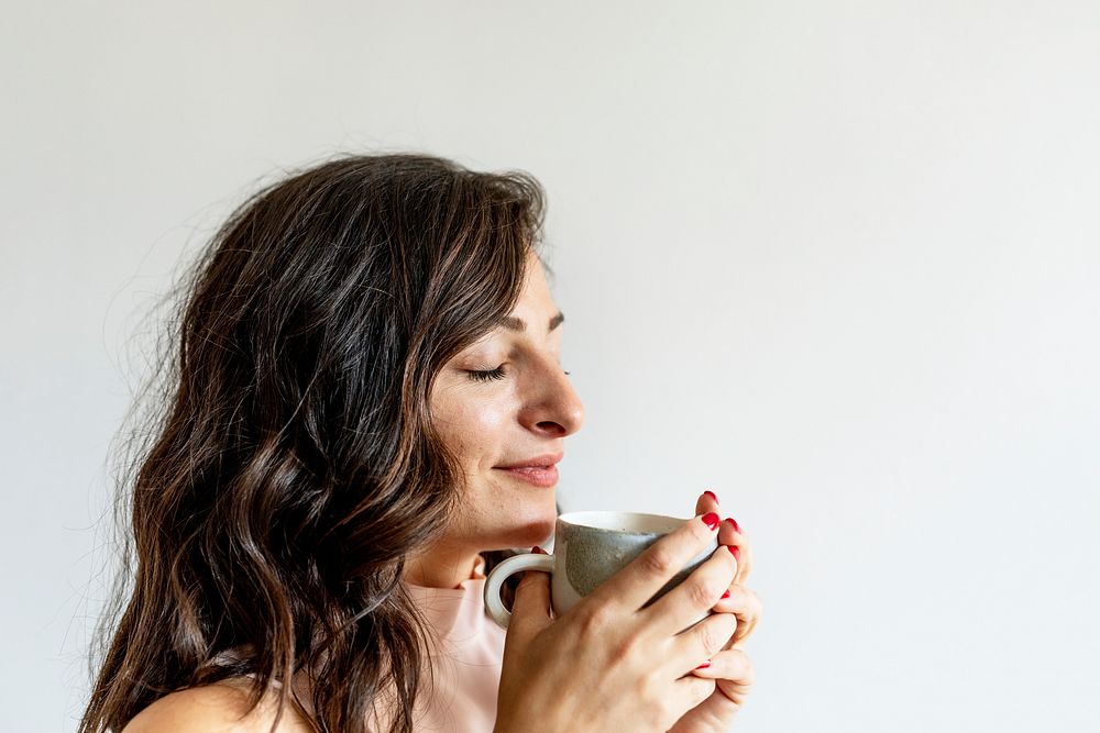 Woman enjoying her morning coffee