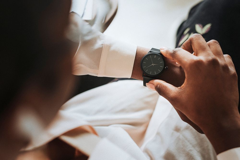 Closeup of a smartwatch on a man's wrist