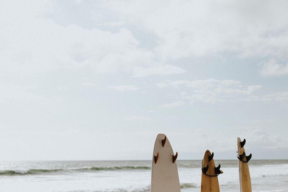 Surfboard mockup on the beach