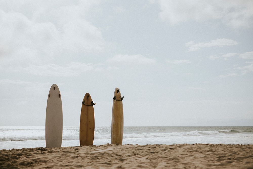 Surfboard mockup on the beach