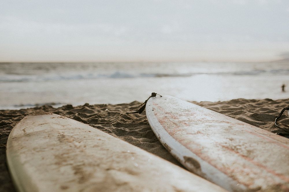 Surfboard mockup on the beach