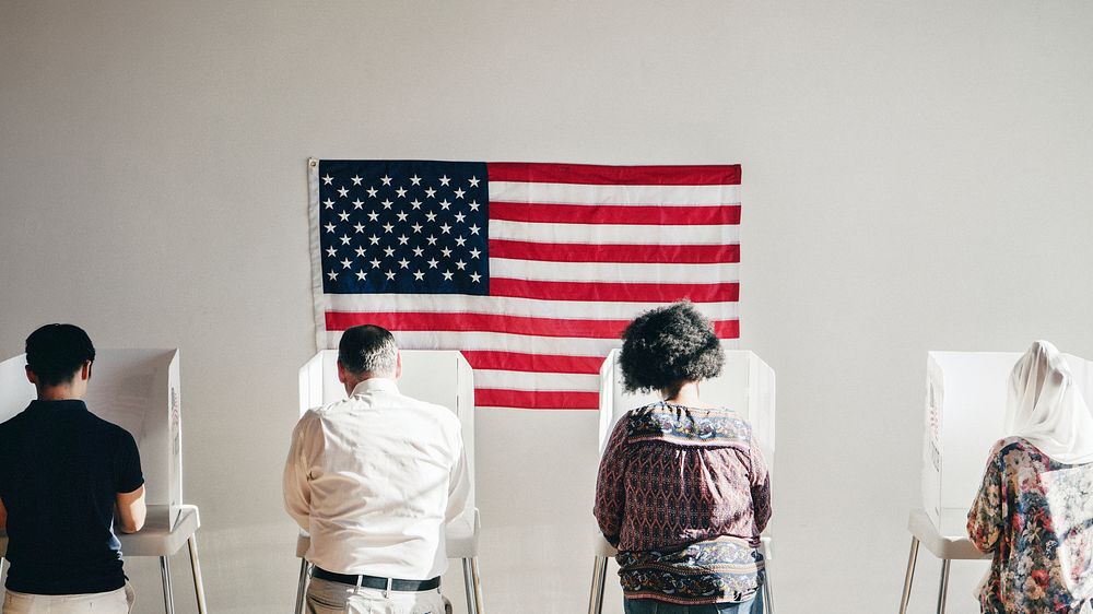 American at a polling booth