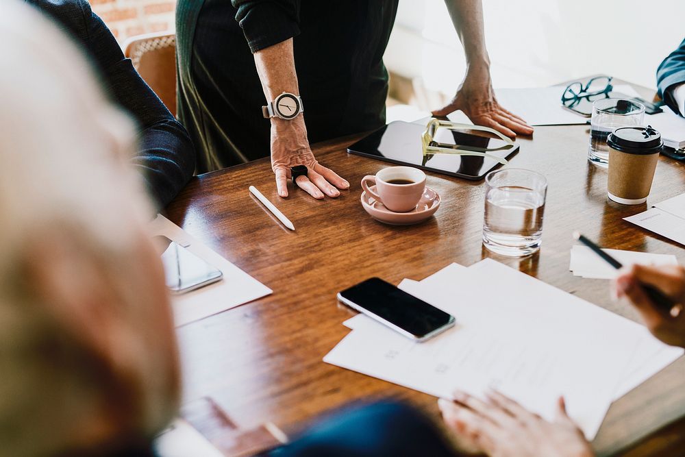 Businesspeople brainstorming in a meeting