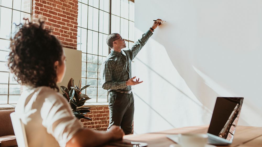 Businessman presenting in a meeting