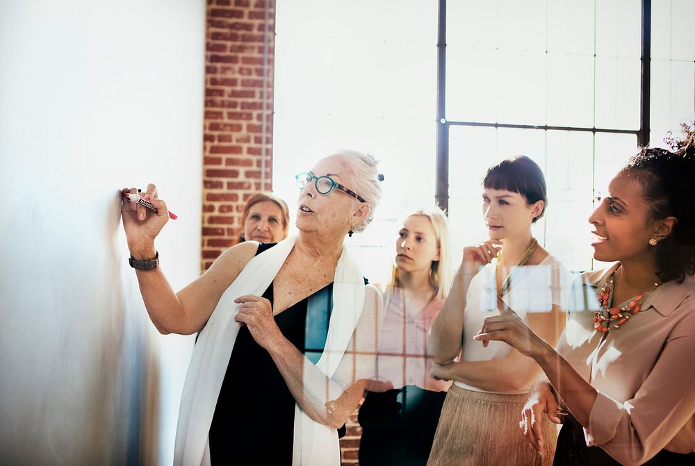 People brainstorming in a workshop