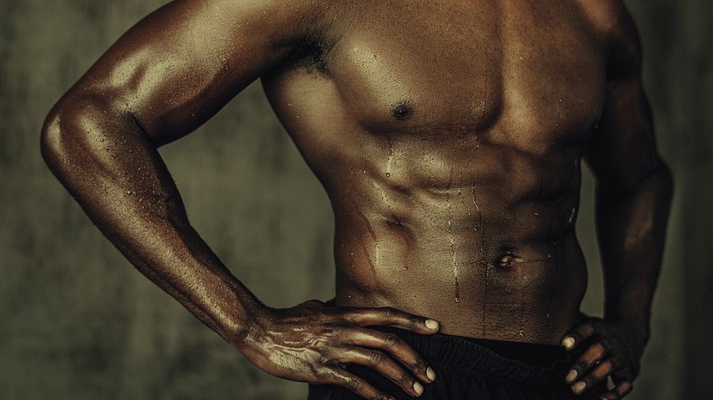 African American man with a muscular body wallpaper