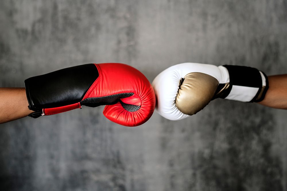 Boxing glove fist bump isolated on the wall