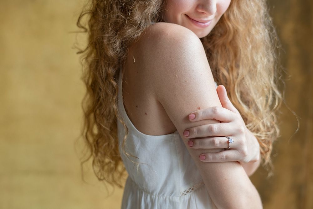 A bride with a wedding ring