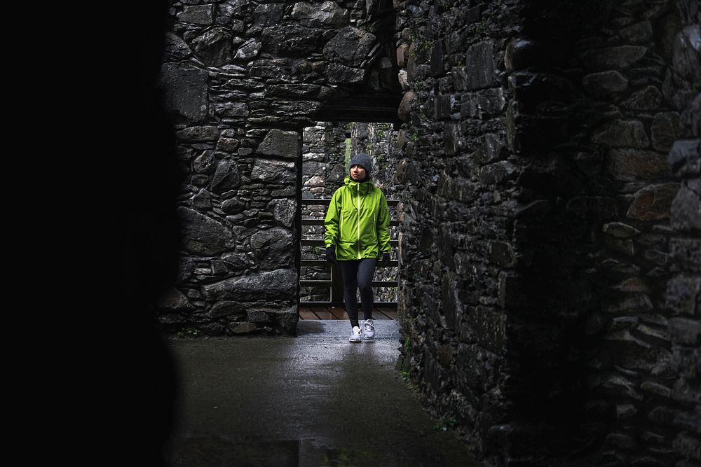 Traveler in a Kilchurn Castle, Scotland