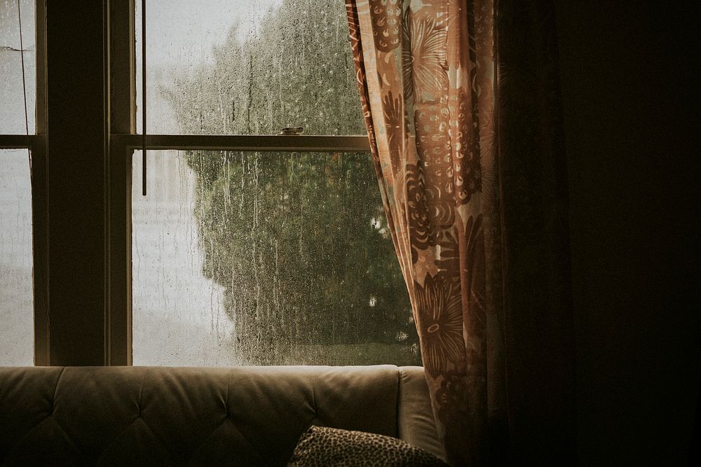 Rainy day outside the window