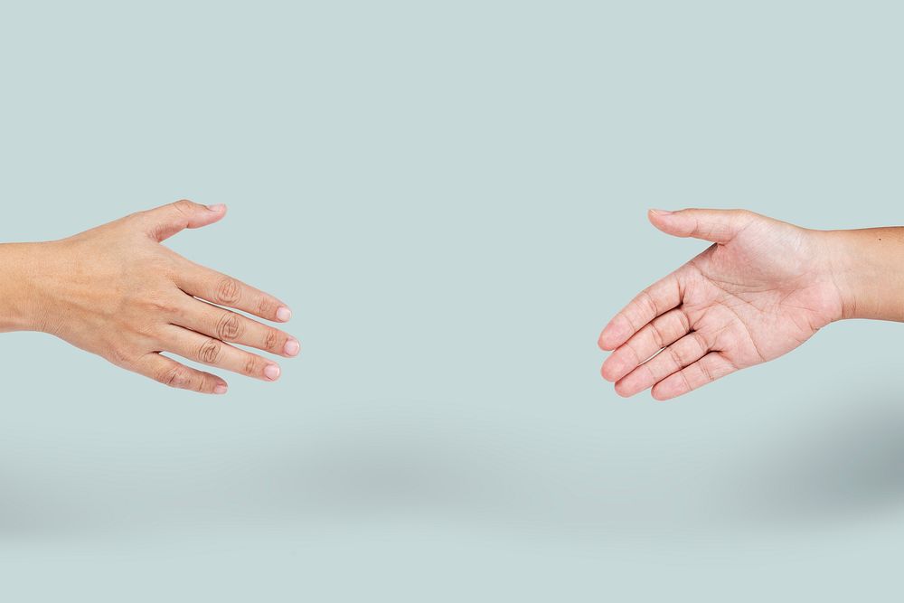 Hands with a social distancing during coronavirus pandemic mockup