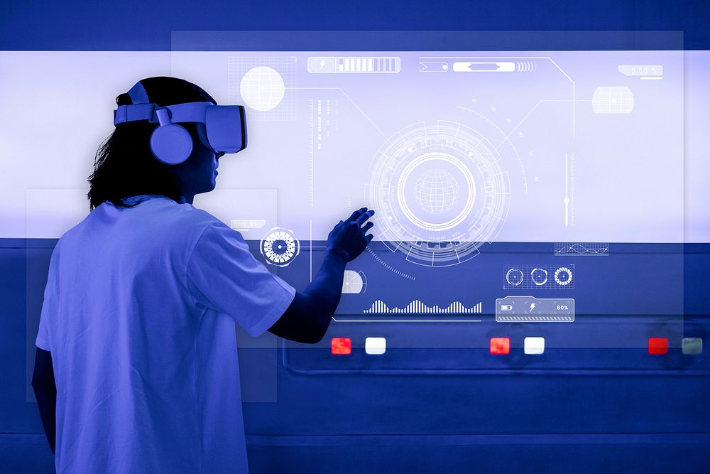 Digital virtual screen mockup psd VR technology
