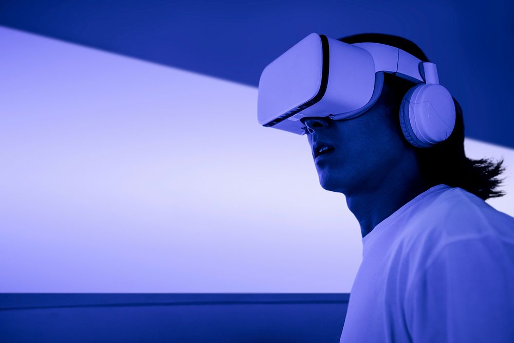 Digital virtual screen mockup psd VR technology