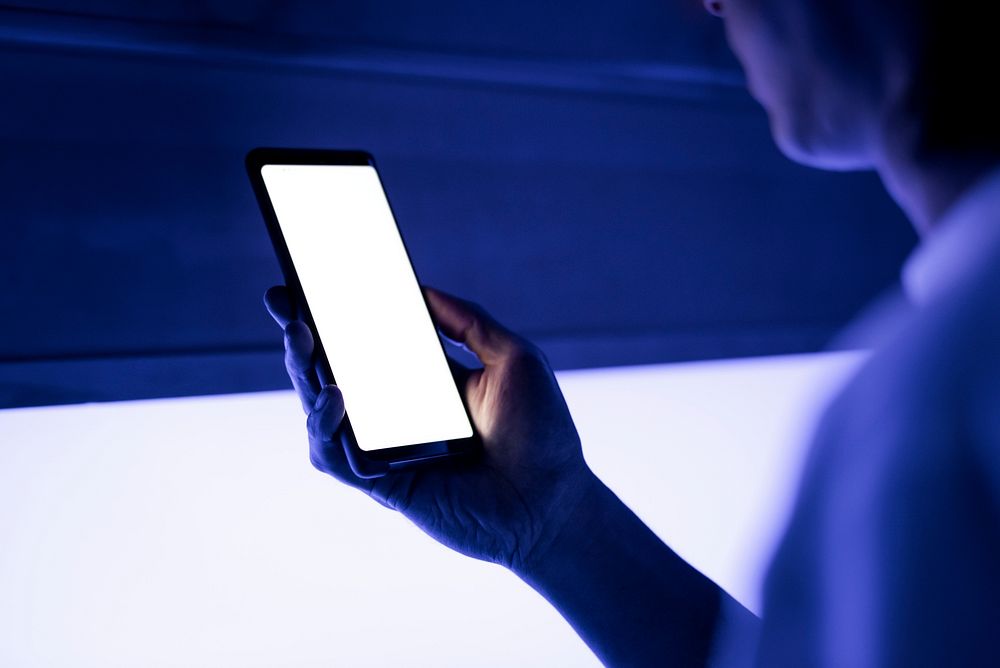 Bright screen on a smartphone digital device