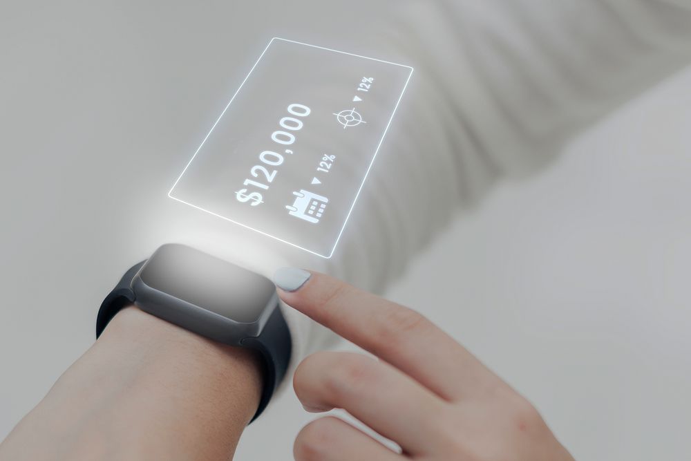 Cashless payment holographic smartwatch future technology