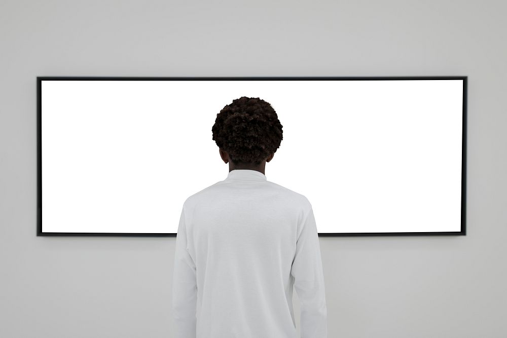Interactive screen on the wall at a gallery
