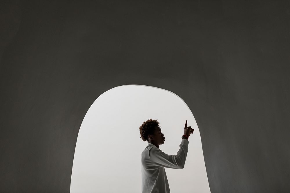 Man standing in front of the door