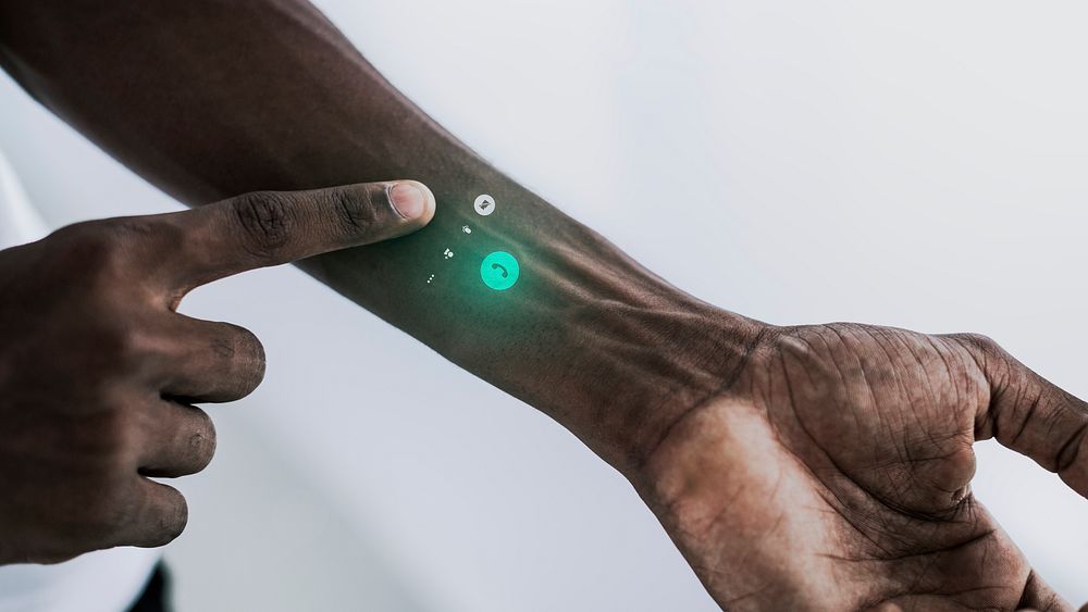 Futuristic hologram technology smartwatch of the future