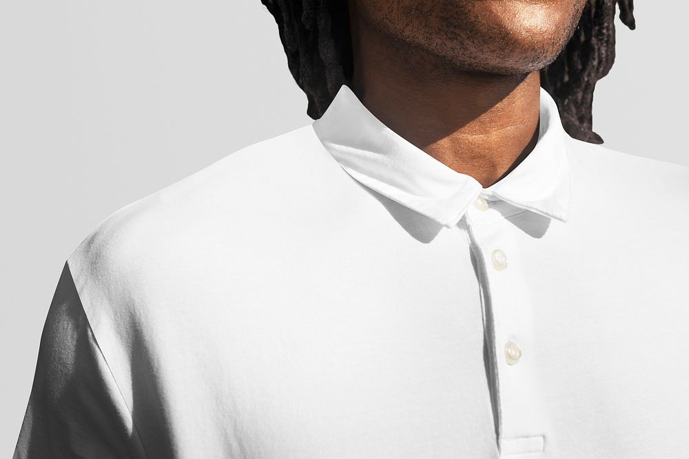 Men&rsquo;s polo shirt mockup psd fashion studio photoshoot
