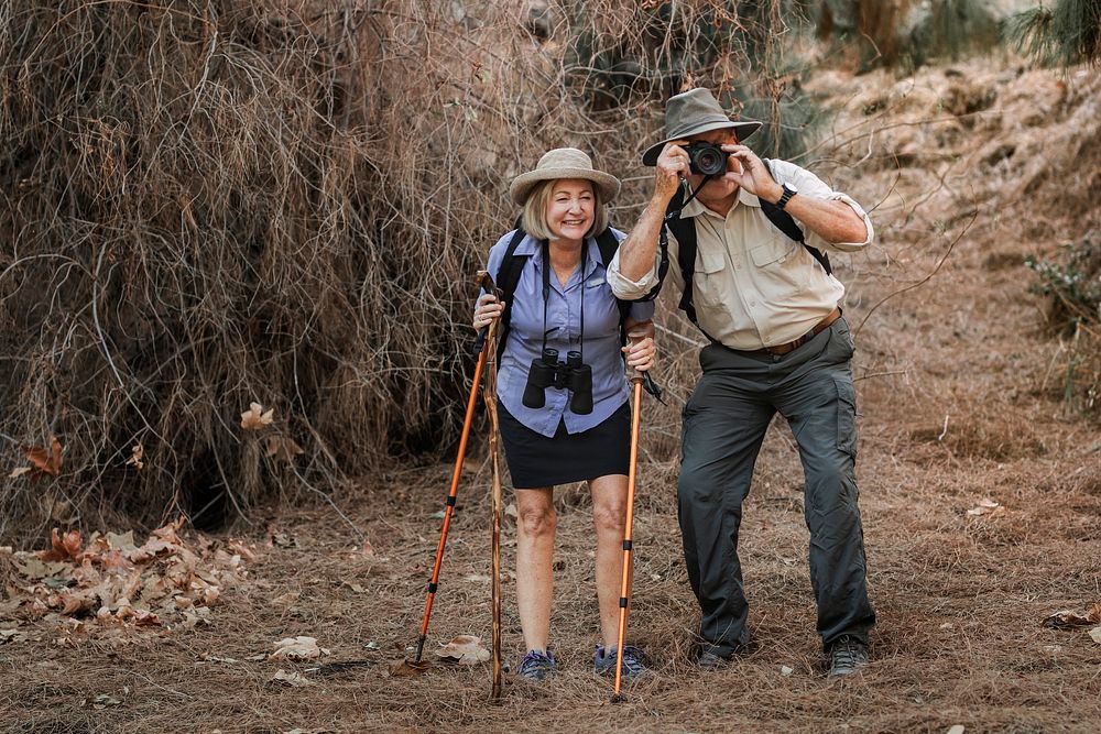 Retired traveler appreciating the beauty of nature