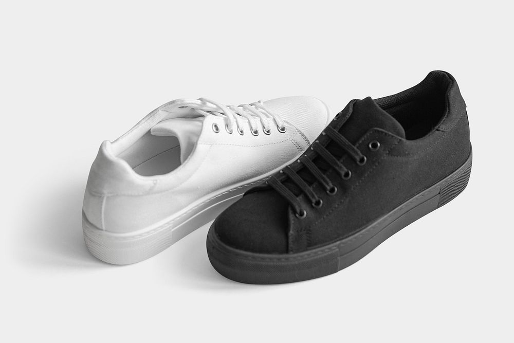 Unisex canvas sneakers mockup shoes 