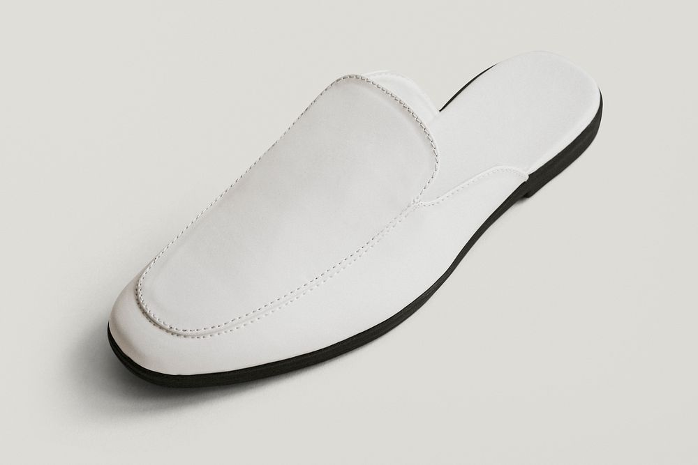 Woman white muller shoes mockup