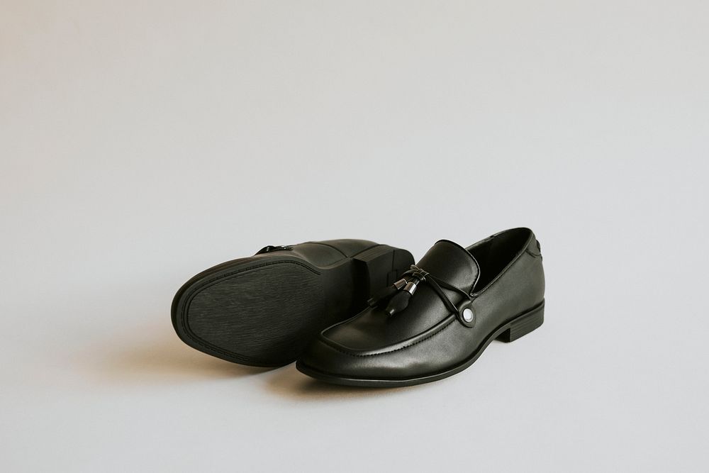 Tassel shoes men's formal wear on gray