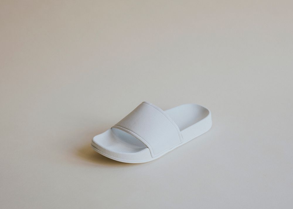 White slide sandal summer beach slippers