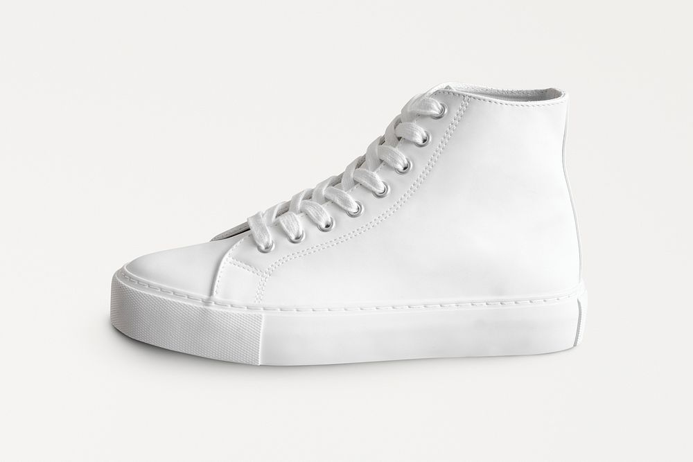 Psd high top white leather sneakers
