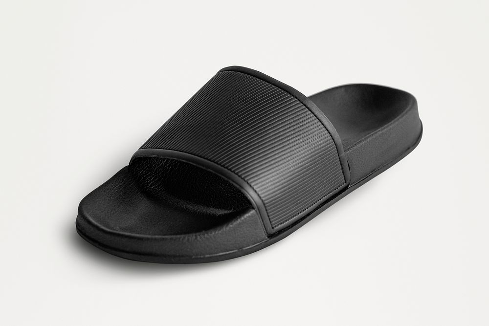 Psd black rubber flip flops slipper