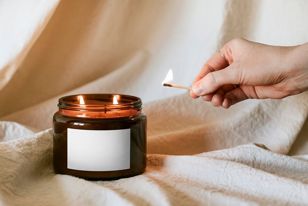 Lighting aroma scented candle for spa therapy