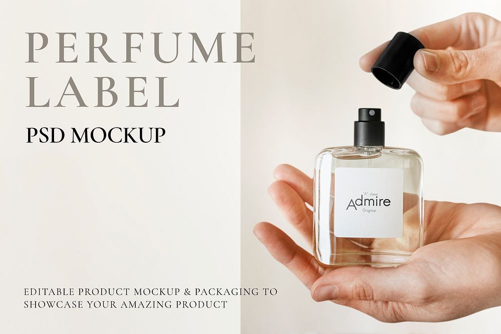 Perfume bottle psd mockup minimal style