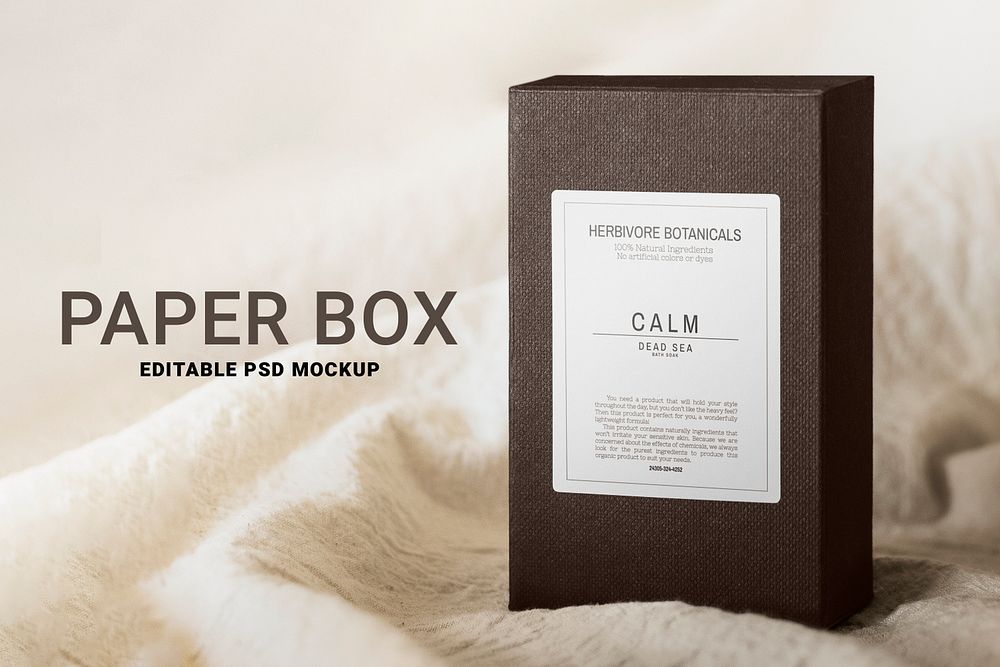 Product box psd mockup packaging in minimal style