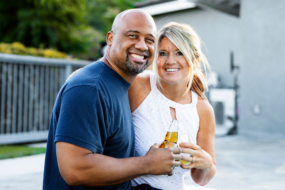 Couple celebrating by themselves in the new normal