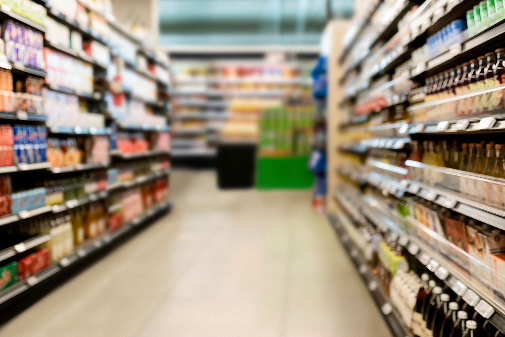 Supermarket aisle, beverage section HD image