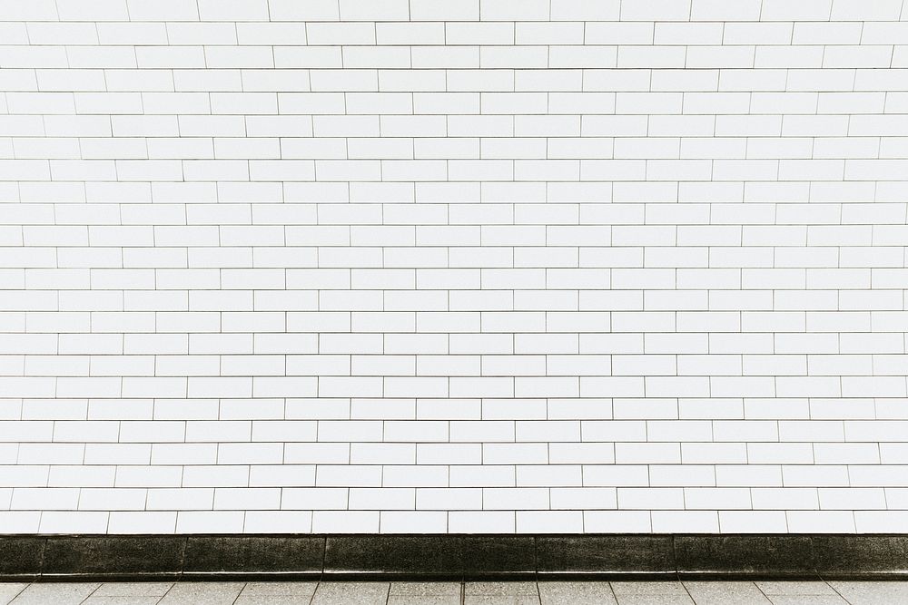 Brick wall mockup psd in white