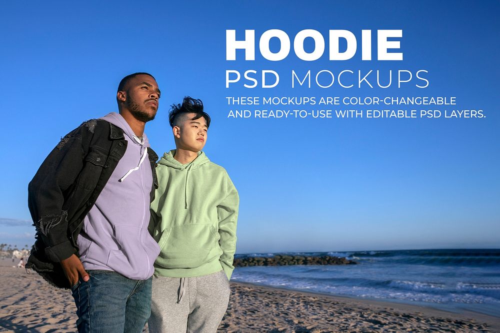 Hoodie mockup psd, casual fashion for teens