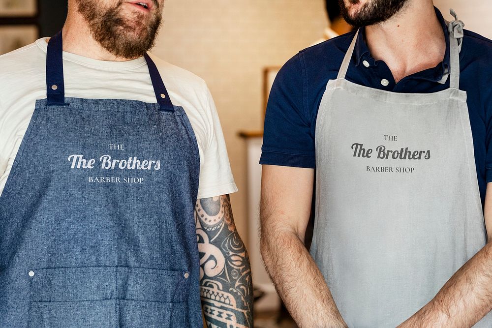 Apron mockup psd, barber uniform