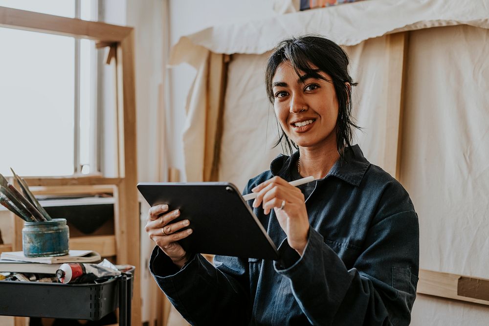 Artist drawing on a tablet