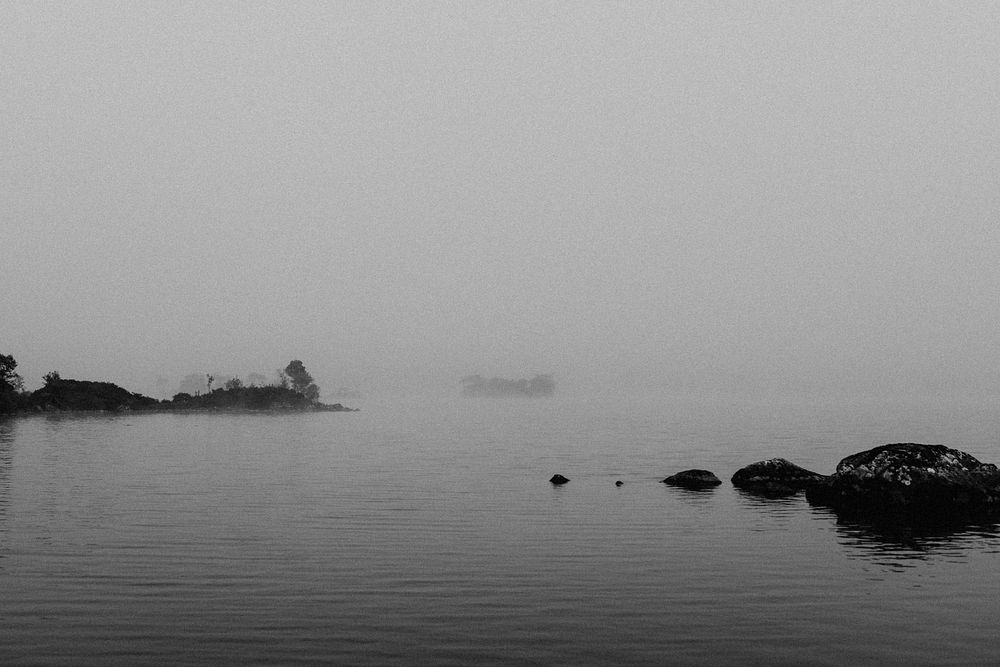 Moody gray background, Wast Water lake, England