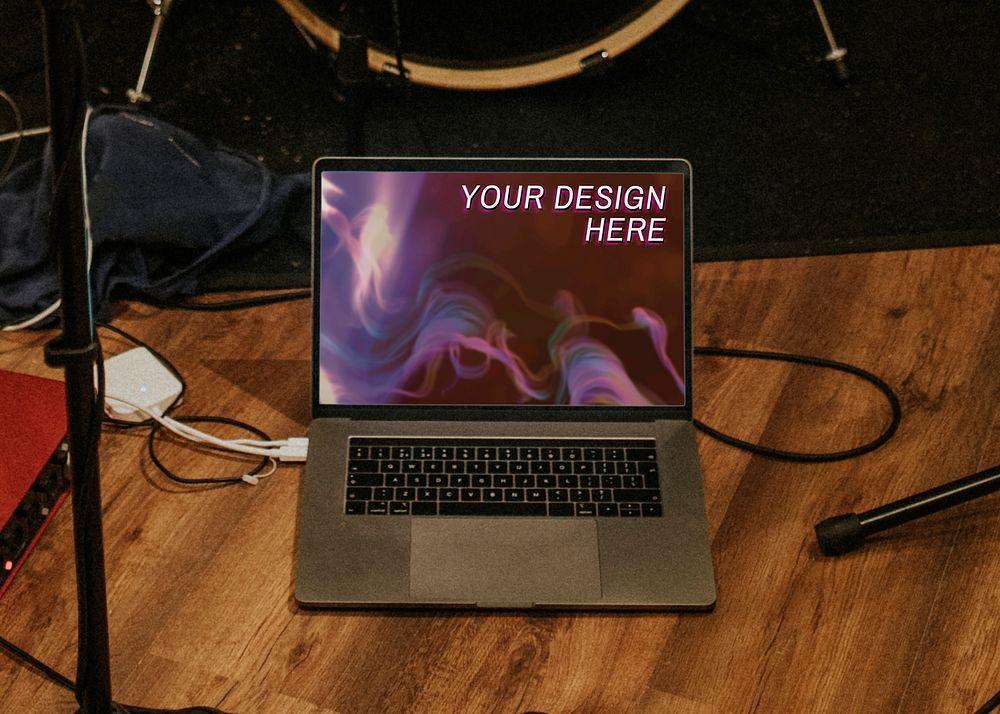 Laptop screen mockup psd design blank space