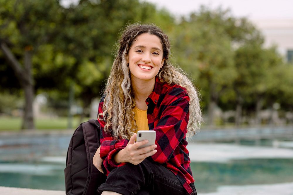 Female student relaxing at campus