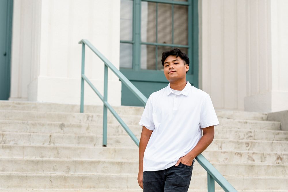 Men's polo shirt, college apparel