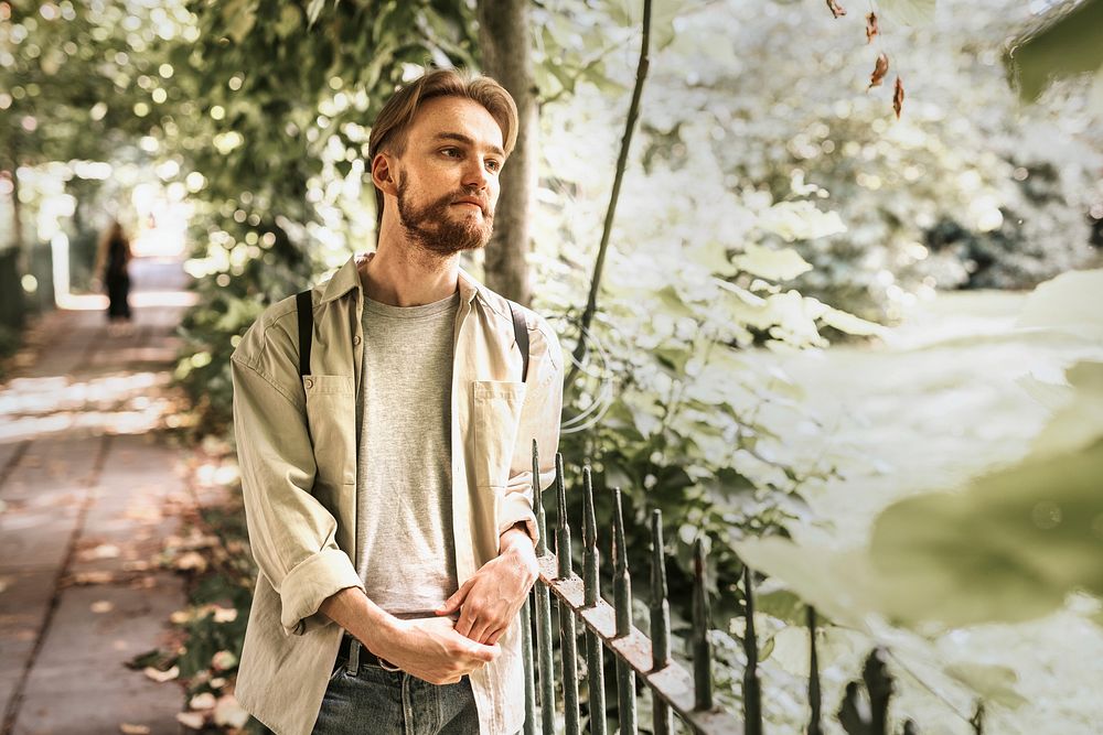 Man strolling along the boulevard 