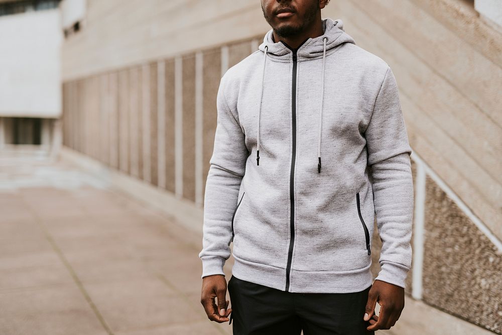 Man in gray zip up hoodie | Premium Photo - rawpixel