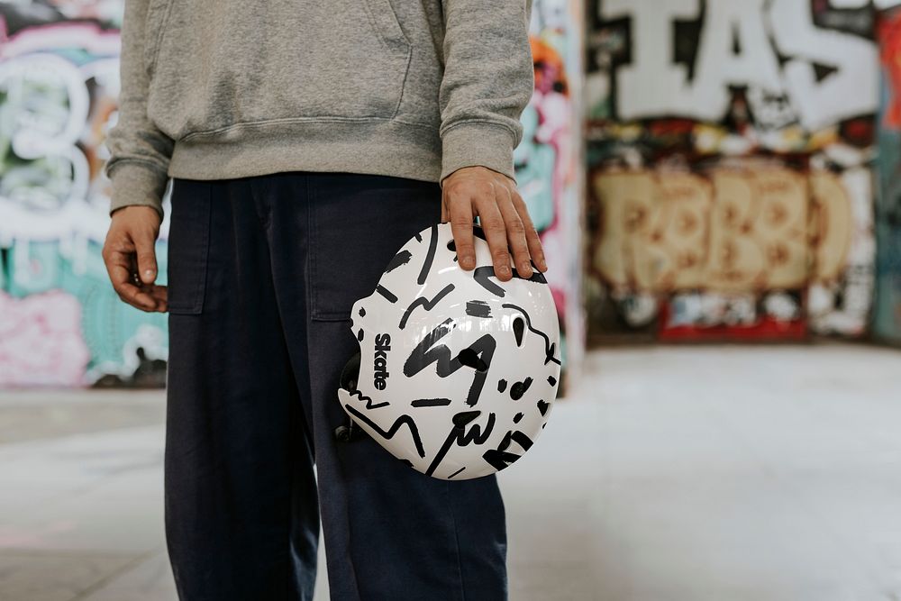 Skate helmet mockup, sports safety Premium PSD Mockup rawpixel